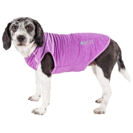 Pet Life ® Active 'Aero-Pawlse' Heathered Quick-Dry and 4-Way Stretch-Performance Dog Tank Top T-Shirt