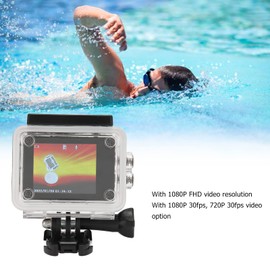 Waterproof Sports Camera, 2.0 Inch Action Camera, 4K 1080P Underwater Outdoor Sports Camera with 140 Degrees Wide Angle Lens Accessories Mount Kit Video Camera for Vlog