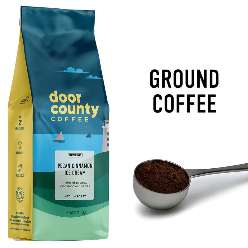 Door County Pecan Cinnamon Ice Cream Flavored Ground Coffee -