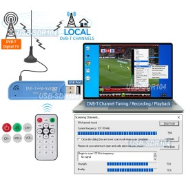 Premium USB DVB-T Tuner – SDR Receiver FM DAB Radio for PC/Laptop
