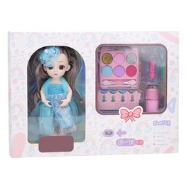 6 Inch Children Makeup Doll Girl Pretend Play Simulation Doll Toy with Light CosmeticsDoll Makeup Light Gift Box