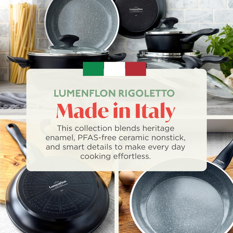 Lumenflon Rigoletto 11” Nonstick Frying Pan Skillet, Made in Italy,