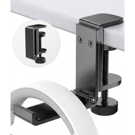 Kimiangel Headphone Stand Under Desk, Foldable Aluminum Headset Holder with Adjustable Screw Clamp, Headphone Hook Mount for Gaming Accessories, Space-Saving Under Table Headset Hanger