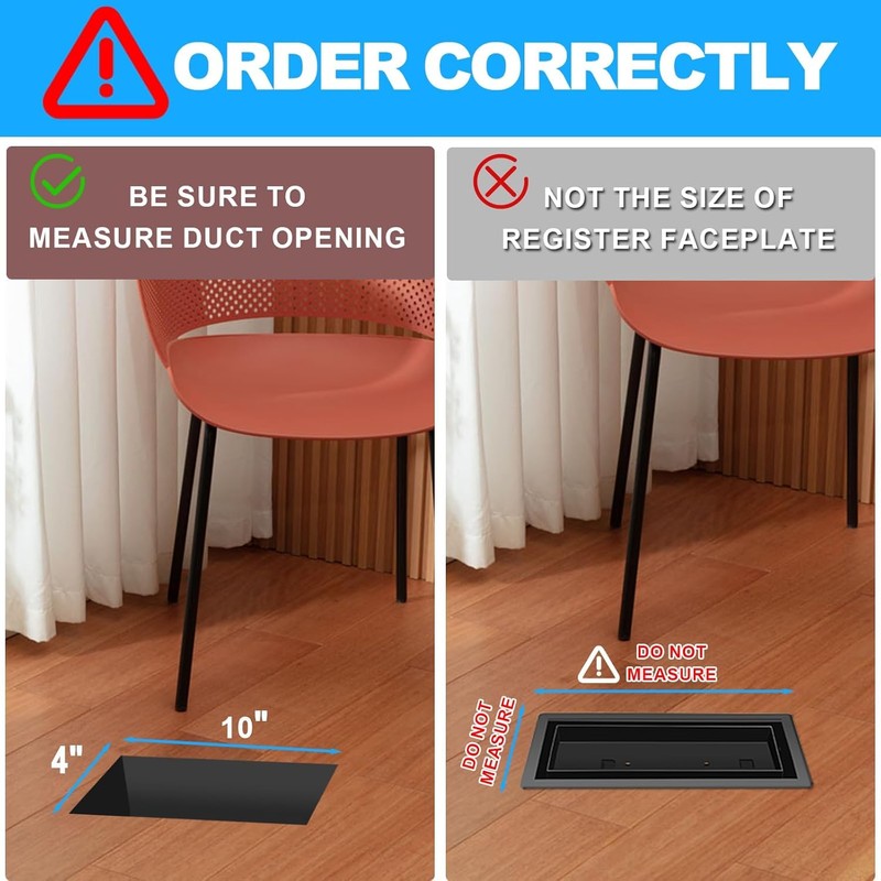 3 Pack 4x10 Flush Mount Floor Register – Heavy-Duty Matte