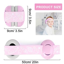 KBIBCK Baby Ear Defenders, 2 in 1 Baby Ear Muffs Noise Protection, Toddler Hearing Protection, Adjustable Baby Headphones with Stretchy Band, 0-36 Months Infant Noise Cancelling Defenders (Pink)
