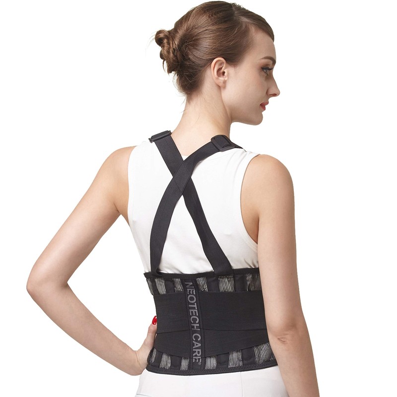 NeoTech Care Back Brace with Suspenders/Shoulder Straps - Light &