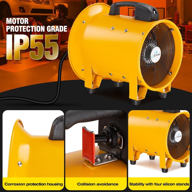 iLiving Utility High Velocity Blower, Fume Extractor, Portable Exhaust and