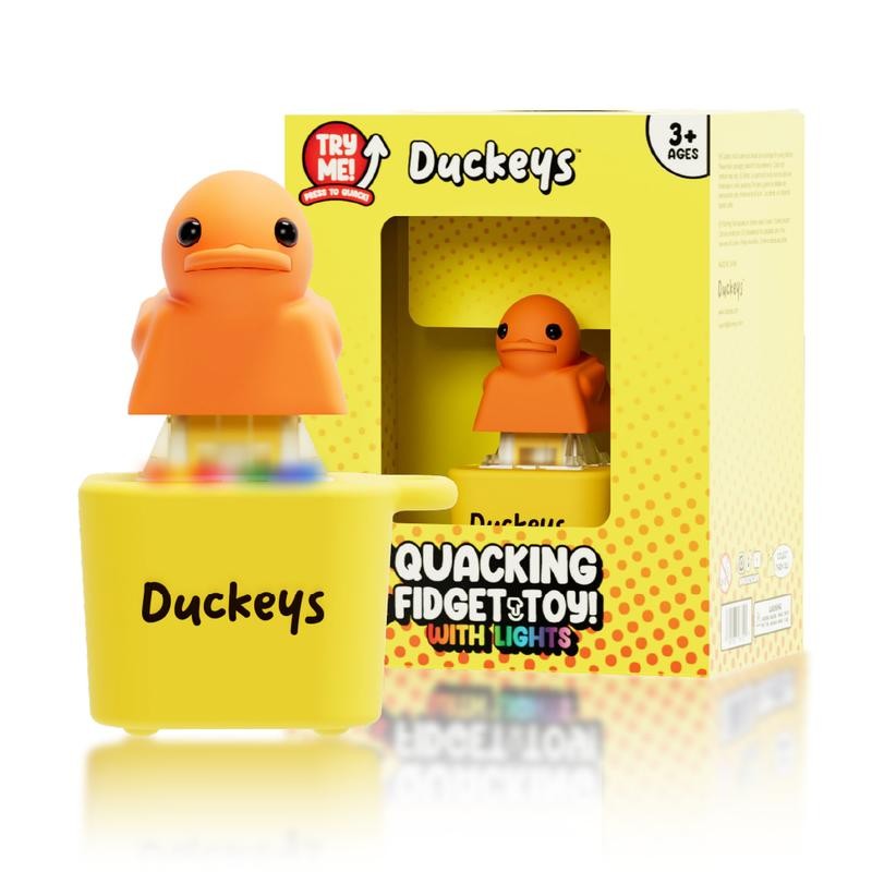 Quackey - Fidget Toy that Quacks! Duck Quacking Keychain, Funny