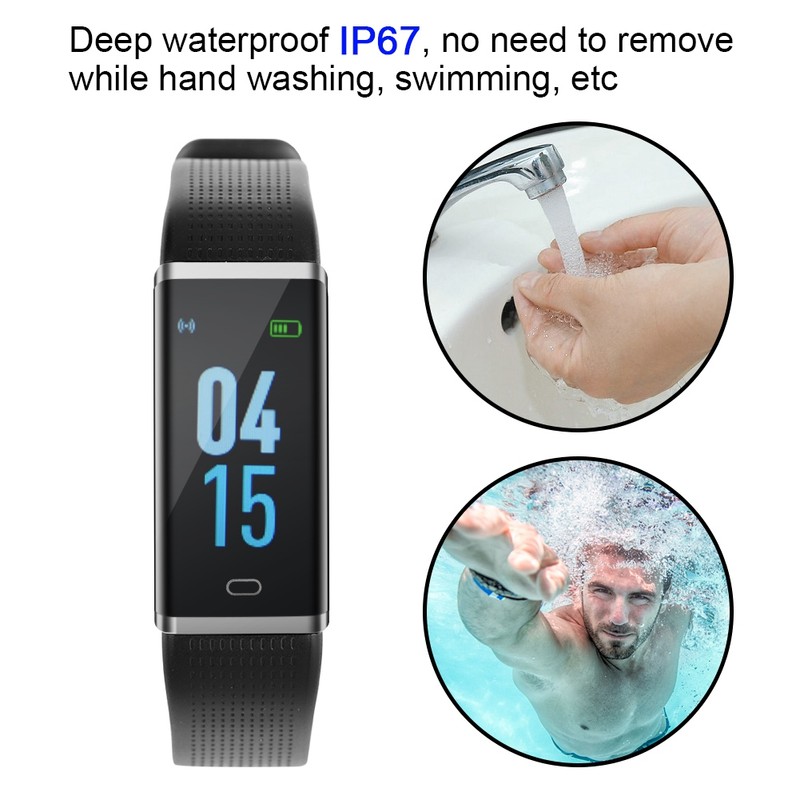 Wireless Smart Watch Bluetooth Fitness Tracker Heart Rate Monitoring Waterproof
