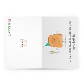 Funny Birthday Card - Celebrate with a Toast - 6 x 8 Inch - Made in UK - Includes Envelope - Blank Inside - Sustainable Materials