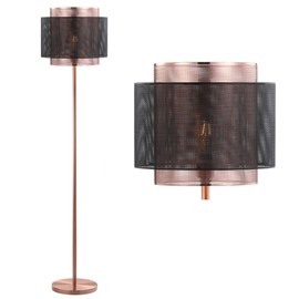 JONATHAN Y JYL6107A Tribeca 60.5" Metal LED Floor Lamp, Copper/BlackContemporary Transitional for Bedroom, Living Room