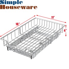 Simple Houseware Under Cabinet Pull Out Sliding Shelf Drawer Organizer, 18" D x 11" W