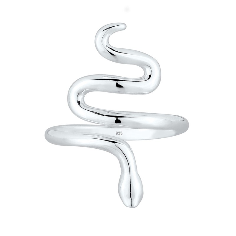 Elli Women's Snake Ring Loop Statement in 925 Sterling Silver,