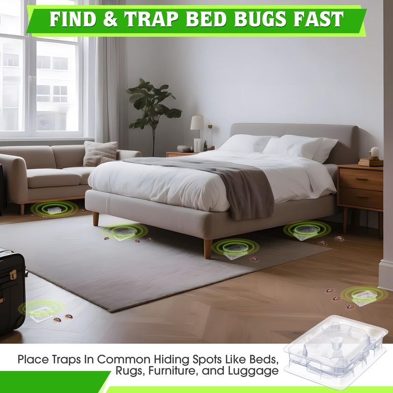 Qualirey 32 PCS Bed Bug Detector Reusable, Bedbug Traps with