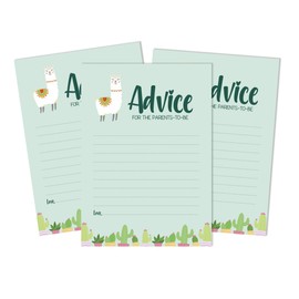 Inkdotpot 50 Advice Cards New Parents For Baby Shower Game Party Supplies Llama Gender Neutral Advice For New Mom & Dad