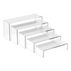 5 Pack Clear Acrylic Display Risers, 5 Sizes Rectangle Display