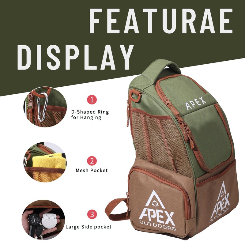 Apex Outdoors Disc Golf Bag, Large Disc Golf Backpack Holds