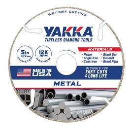 Yakka 5 Inch Metal Cutting Segmented Diamond Blade cuts a Wide Range of Metals, Made with Advanced Electroplating Technology for a Long Life & Comes with 7/8 inch Arbor & 5/8 inch Reducer Ring