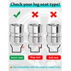 M12×1.25 Wheel Locking Nuts, Height 1.27" Cone Seat Replacement for