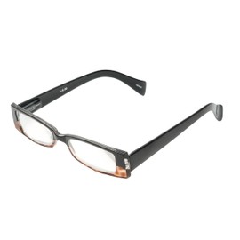 Calabria 4371 Bi Color Reading Glasses Matching Cleaning Case Black Tortoise +5