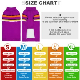 PAWCHIE Dog Sweater for Small Size Dog Girls Boys, Warm Coat Turtleneck Thick Dog Clothes with Leash Hole, Stretchy Knitted Dog Outfit for Small to Large Doggy Puppy Cat, Purple S