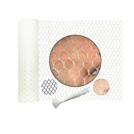 IRWORHDR White Plastic Wire Mesh Fence Plastic Chicken Wire Fence Mesh 7.87IN x5.91FTbest for Poultry, Cat,Dogs, Rabbit, Snake & Gardening Plastic Chicken Wire Mesh,with 25 Pcs Fixed Straps