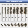16 Pcs Stainless Steel Bore Brush, Wire Brush for Drill