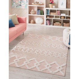 Unique Loom Sabrina Soto Casa Collection Area Rug - Valencia (5' 3" x 8' Rectangle, Pink/ Ivory)
