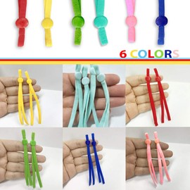 Adjustable Anti-Slip Earloop Buckle Straps Elastic Ear Band Drawstring Cord - Rope for DIY Sewing - 120 PCS 6 Assorted Colors (Multicolor 1, 120)