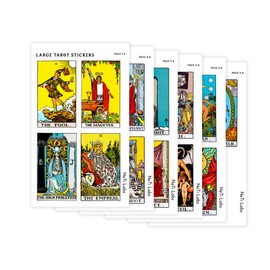 22 Tarot Major Arcana Sticker sheets (3’’), Large Classic Colorful Trumps Stickers for Journaling Planner Spreads Study Daily Draw Pre-cut Easy to Use