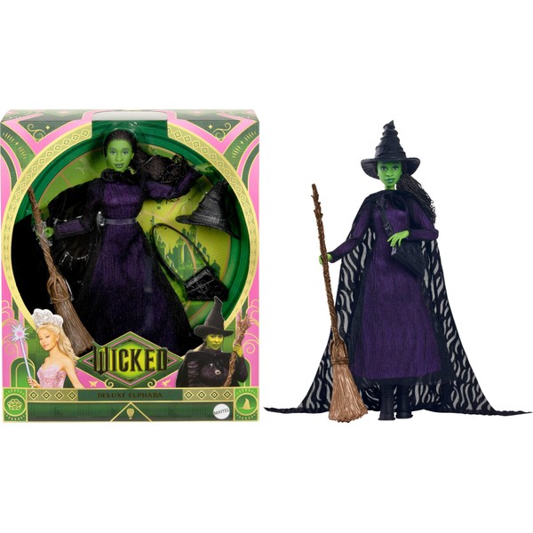 Mattel Universal Wicked Deluxe Elphaba Fashion Doll & Accessories, Movie-Inspired