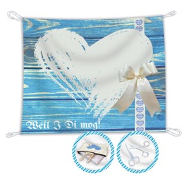 Salilena® Wedding Heart to Cut Out (200 x 180 cm) Including 2 Scissors and Reusable Cotton Zip Bag - Wedding Heart for Cutting Out Bavarian - Registry Office Surprise