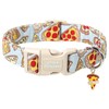 Unique style paws Dog Collar Quick Release Cotton Pizza Collar