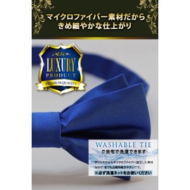 [Best Item] Bowtie, Men's, Kids, One-Touch Necktie, Plain, Easy to Wear, Hook, For Children and Adults, 04 Bow Slips, blue_01