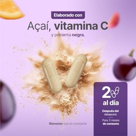 B Life Resveratrol 200 Cápsulas | Antioxidante de 1000mg por porción | Pimienta Negra, uva Roja, Acai y Vitamina C. Ingredientes Naturales.