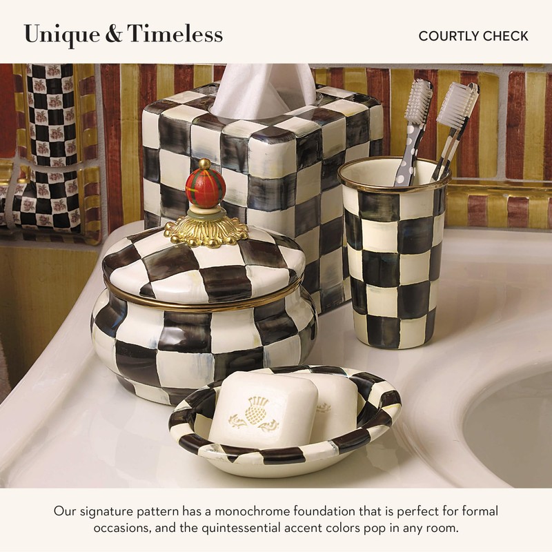 MACKENZIE-CHILDS Enamel Soap Dish, Decorative Soap Holder for Bathroom or