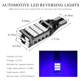 KVAEY 4 PCS LED Reverse Lights, T15 4014 45-SMD 6500K Super Bright 360° Light Tail Brake Light, Error Free LED Backup Reversing Lamp Turning Signal Light Replacement for Truck Cargo (Blue)