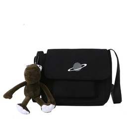 Cross-body Bag With A Frog Planet Patterns Tote/Shoulder Bag Holiday Schooling Shopping Bag with Adjustable Strap Eco-friendly Frog Bag Gift for Animal Lover