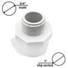 Lakesstory 3/4" x 1" PVC Pipe Adapter - Sch 40,