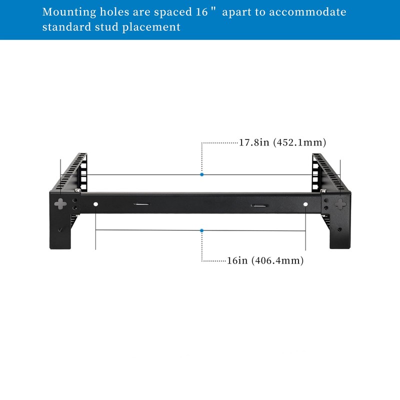 RackPath 2U Wall Mount Network Rack - Patch Panel Bracket