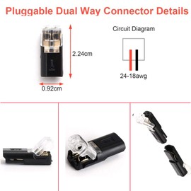 RUNCCI-YUN LED Wire Connectors 10pcs 12V 2 Pin 2 Way Low Voltage Wire Connectors Quick Splice Wire Wiring Connector+20m 12V-24V 22 AWG LED wire