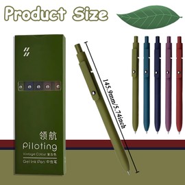 KkvoGmle 5 Pcs Retractable Gel Ink Pens 0.42mm Fine Point Quick Dry Ink Pens Smooth Writing Pens for Office School(Retro)
