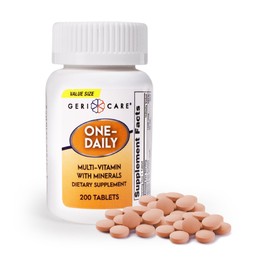 GeriCare One-Daily Multi-Vitamin & Minerals, Dietary Suplement Tablets (200 Count (Pack of 1))