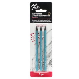 Mont Marte Woodless Charcoal Pencils, 3 Piece. Features 3 Grades Of Charcoal Including Soft, Medium and Hard.