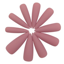 LoveOurHome 100pc Stiletto Press on Nails Matte Artificial False Nails Full Cover Acrylic Nail Tips Manicure Design Decor for Women Girls Salon Home DIY (Pink)
