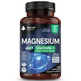 New Leaf Magnesium Glycinate 4-in-1 Complex High Strength 120 Capsules