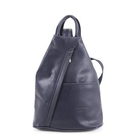 LeahWard Anti-theft Women's Soft Genuine Leather Rucksack Italian Leather Backpack (Navy)