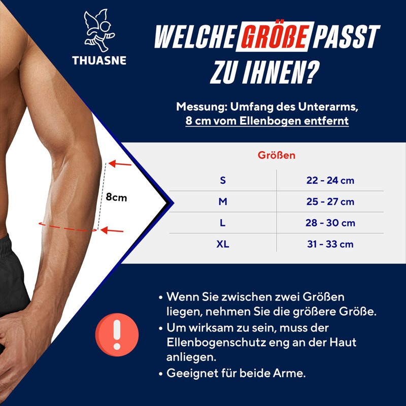 Thuasne Ellenbogenbandage Sport - Weiß/Orange - Größe L