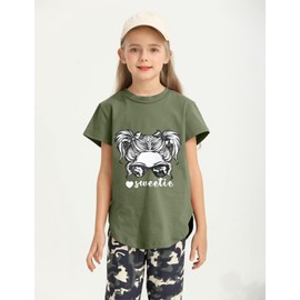 Hevemexy Clothes for Teen Girls Short Sleeve Irregular Top and Camouflage Joggers Pants 2PC Girls Clothes Size 12-14 Summer Outfits