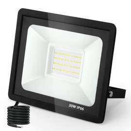 toobettp 30 W LED Outdoor Spotlight, IP66 Waterproof LED Spotlight, Super Bright 3000 LM Floodlight, 6500 K Cool White, Spotlight Outdoor Spotlight for Gardens, Courtyards, Garage, Hotel